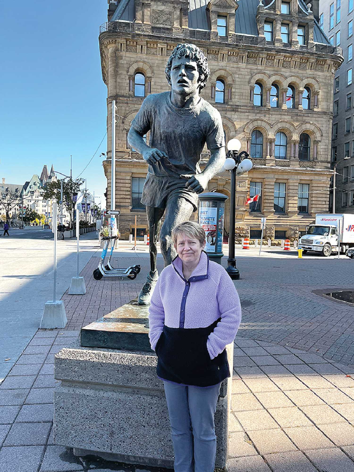 Traci Burke made a trip to see an international pulmonologist (a physician who specializes in the respiratory system) last month in Ottawa. Burke captured a picture in front of the Terry Fox memorial during her visit.